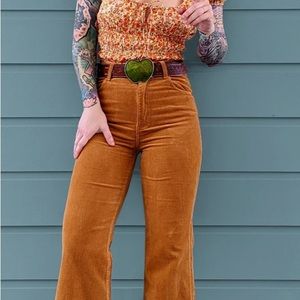 Rollas East coast Corduroy flares in tan